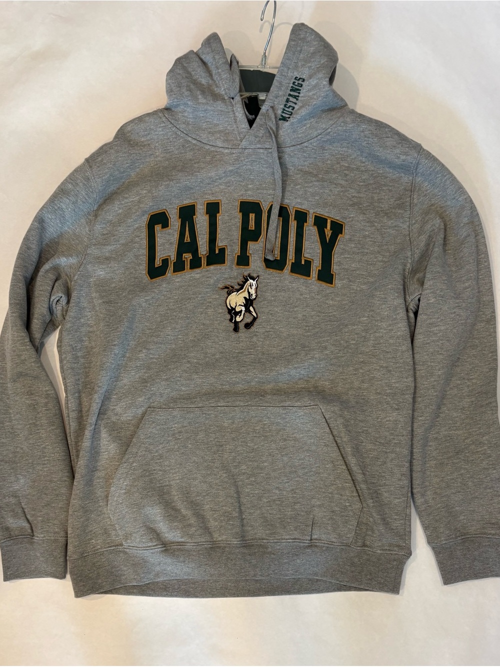 Colosseum Gray Cal Poly Pullover Hoodie with Mustang Emblem